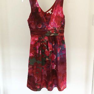 Banana Republic 100% Silk Dyed Dress with Ruched Bodice in Size 0 Petite